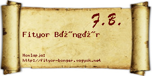 Fityor Böngér névjegykártya